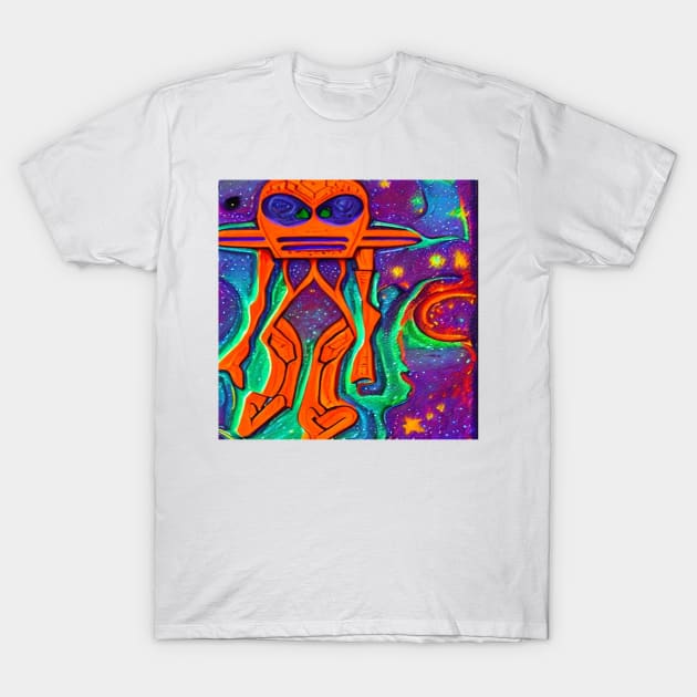 Alien Extraterrestrial Art T-Shirt by pedrsavan.art